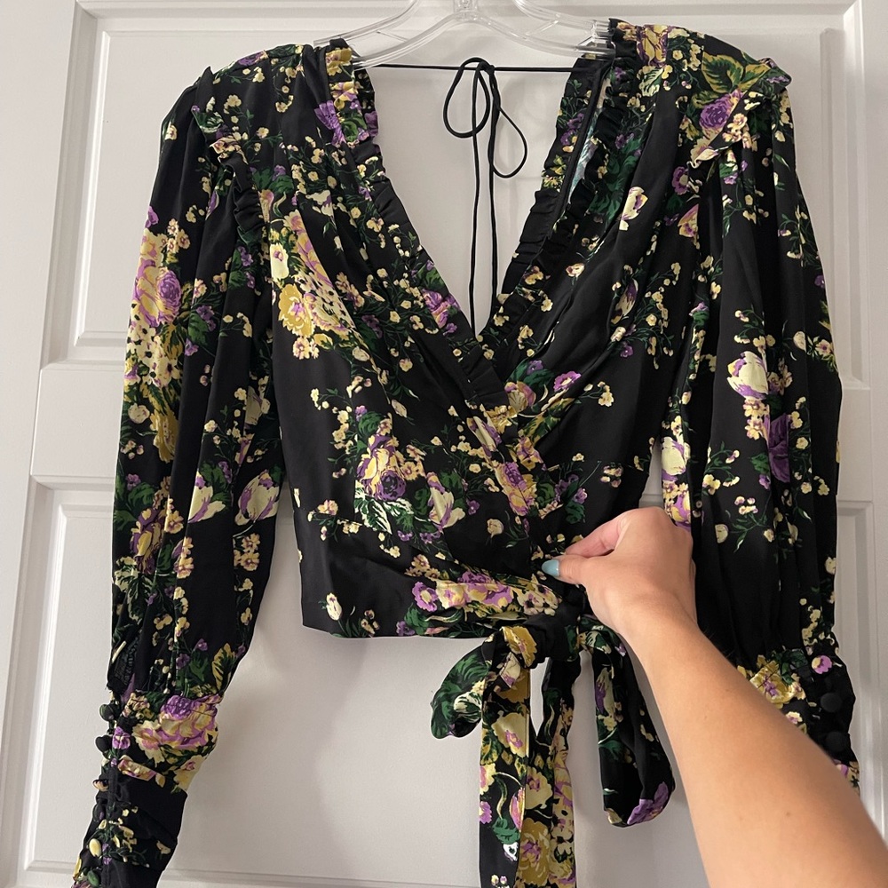 For Love & Lemons Molly Wrap Top